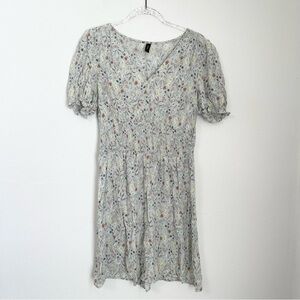 Y.A.S mini dress with shirred waist in ditsy floral Floral Sundress Size L